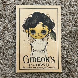 RARE Gideon’s Bakehouse Bonnie Brae Lemon Girl September 2021 Menu Card